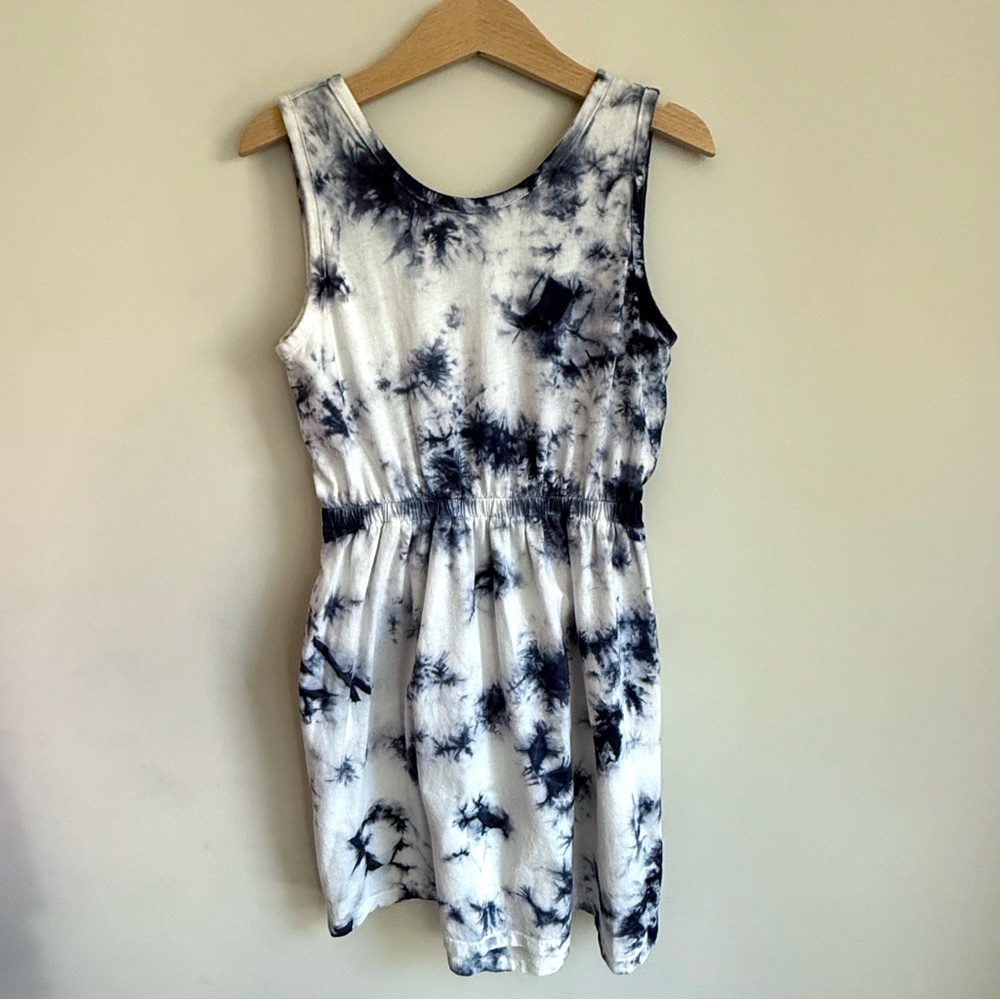 NEW GAP Kids Tie-Dye Dress - Navy and White Size S